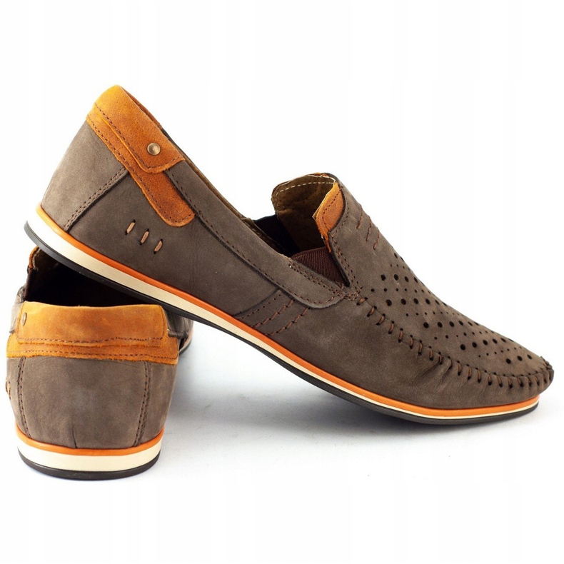 KOMODO Zapatos de hombre mocasines 876 verano marrón naranja 3