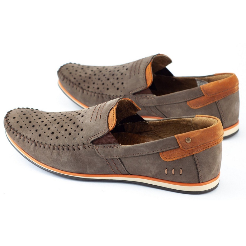 KOMODO Zapatos de hombre mocasines 876 verano marrón naranja 5