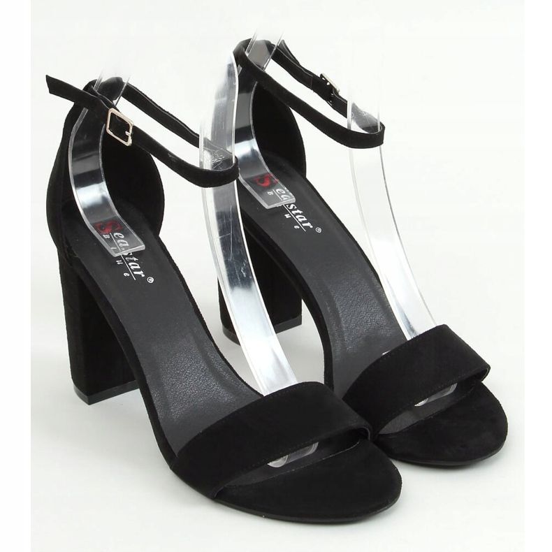 Sandalias negras en el poste AF03P Negro 1 Sandalias negras en el poste AF03P Negro 1