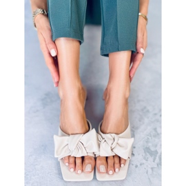 Pantuflas con tacón beige de diseño T388P Beige 3