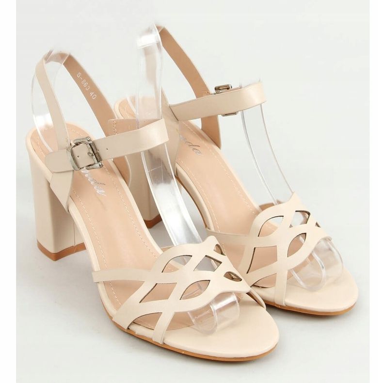 Sandalias de tacón beige S-863 Beige 1 Sandalias de tacón beige S-863 Beige 1