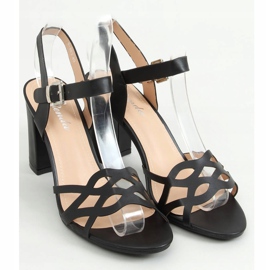 Black S-863 Sandalias negras de tacón alto negro 1
