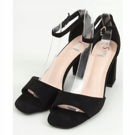Sandalias con tacones cuadrados ante negro TU173P Negro 1