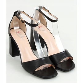 Sandalias con tacones cuadrados, negro TU173P-PU Black Pu 1