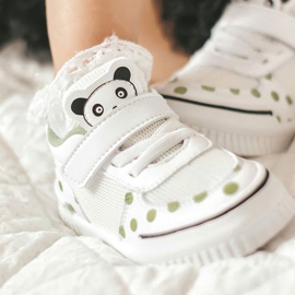 Apawwa Zapatillas Deportivas Infantiles Con Panda Blanco y Verde Chico 10