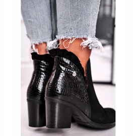 Botas de Mujer en el Tacón, Cuero Primavera Maciejka Negro 04833-01 2