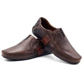 Mario Pala Mocasines de cuero para hombres 834 marrón 4