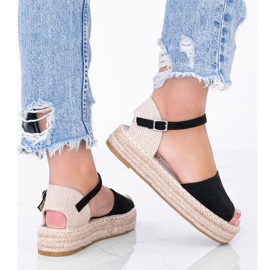 Sandalias negras en la plataforma de Pearl River negro 2