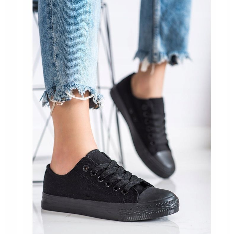 SHELOVET Zapatillas deportivas negras negro 2