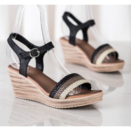 Sea Elves Sandalias de cuña casual beige marrón negro 2