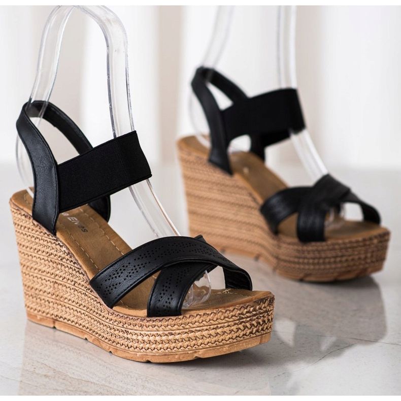 Sea Elves Sandalias ligeras sin cordones negro 2