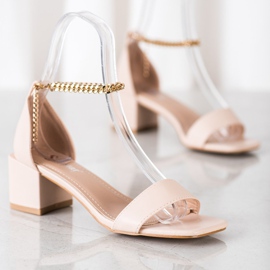 Seastar Sandalias Con Cadena Decorativa beige dorado 2