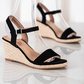 Sandalias Clásicas Con Cuña VINCEZA negro 2