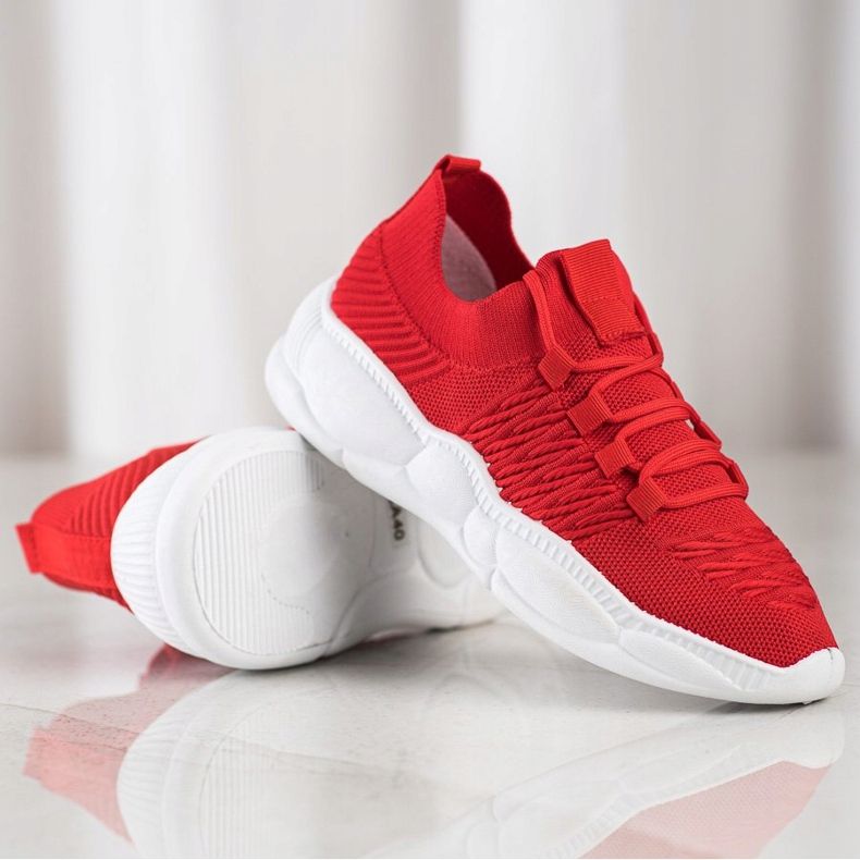 SHELOVET Zapatillas clásicas de textil rojo 1