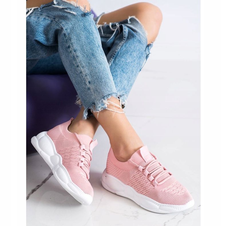SHELOVET Zapatillas clásicas de textil rosado 2