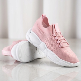 SHELOVET Zapatillas clásicas de textil rosado 3