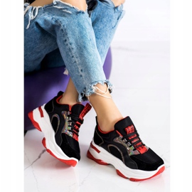 Zapatillas en la plataforma FASHION negro rojo 3