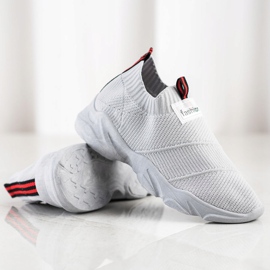 SHELOVET Zapatillas de deporte sin cordones de moda gris 1 SHELOVET Zapatillas de deporte sin cordones de moda gris 1