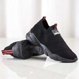 SHELOVET Zapatillas de deporte sin cordones de moda negro 3