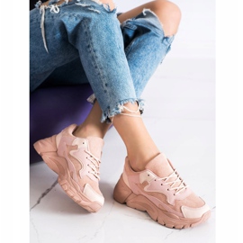 SHELOVET Zapatillas casual en polvo rosado 3