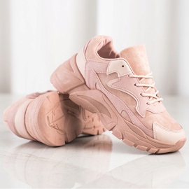 SHELOVET Zapatillas casual en polvo rosado 1
