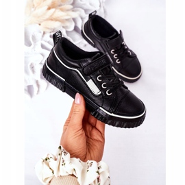 Zapatillas Infantiles De Piel Con Velcro Big Star HH374029 Negro 3