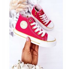 Zapatillas altas para niños con cremallera Big Star HH374137 Rosa rosado 3