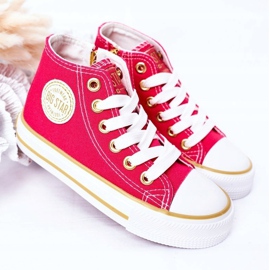 Zapatillas altas para niños con cremallera Big Star HH374137 Rosa rosado 2