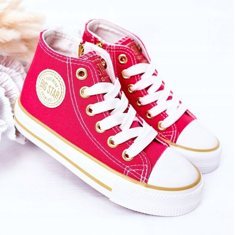 Zapatillas altas para niños con cremallera Big Star HH374137 Rosa 2