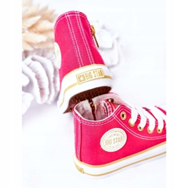 Zapatillas altas para niños con cremallera Big Star HH374137 Rosa rosado 1