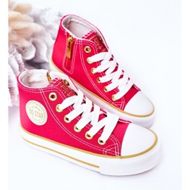 Zapatillas altas para niños con cremallera Big Star HH374137 Rosa rosado 4