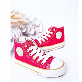 Zapatillas altas para niños con cremallera Big Star HH374137 Rosa rosado 5