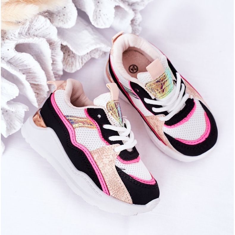 Zapatillas Deportivas Infantiles Zapatillas Deportivas Rosa Neón Game Time blanco negro rosado 1
