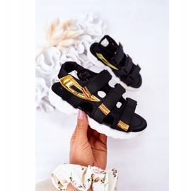 Sandalias deportivas infantiles con velcro Black Flyn negro 3