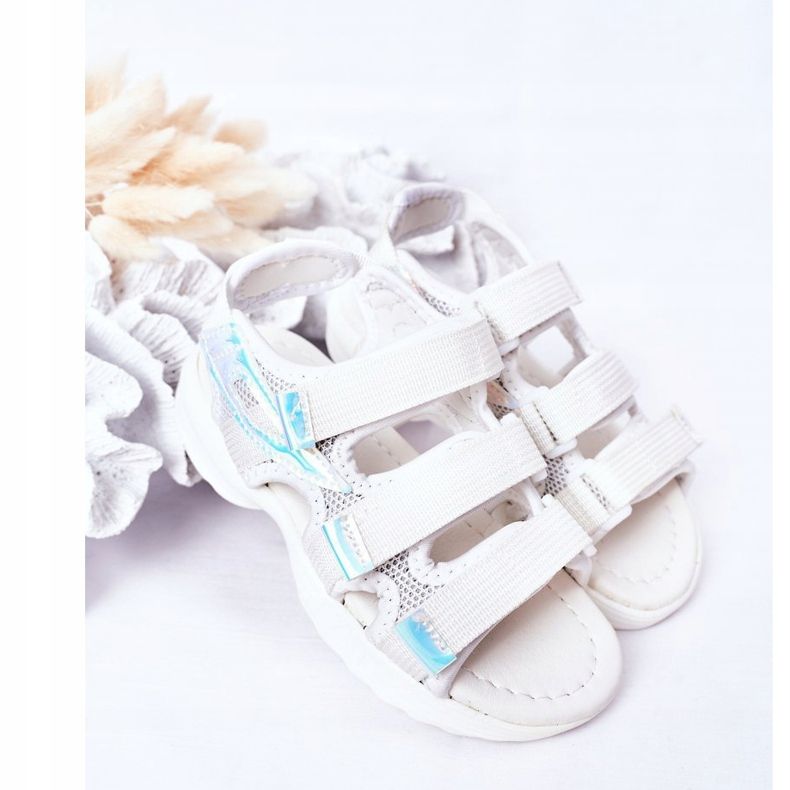 Sandalias Deportivas Infantiles Con Velcro Blanco Flyn 1