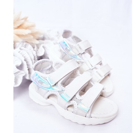 Sandalias Deportivas Infantiles Con Velcro Blanco Flyn 3