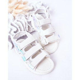Sandalias Deportivas Infantiles Con Velcro Blanco Flyn 4
