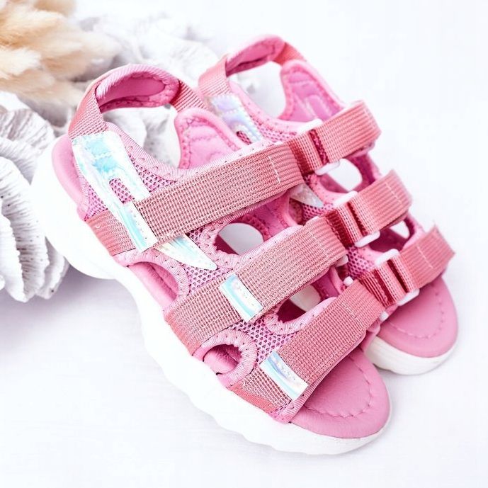 Sandalias deportivas para niños con Velcro Pink Flyn rosa 2