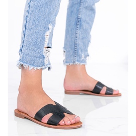 Pantuflas con estampado de piel de cocodrilo fénix negro 1 Pantuflas con estampado de piel de cocodrilo fénix negro 1