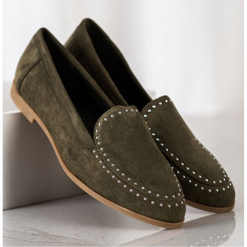 Coura Señores de gamuza clásicos verde 2