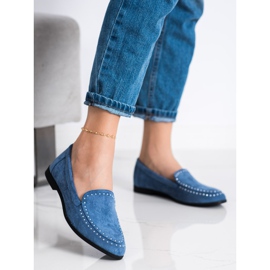 Coura Señores de gamuza clásicos azul 1