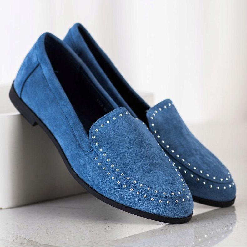 Coura Señores de gamuza clásicos azul 2