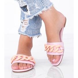 Pantuflas rosas con cadena Colorado rosado 1 Pantuflas rosas con cadena Colorado rosado 1