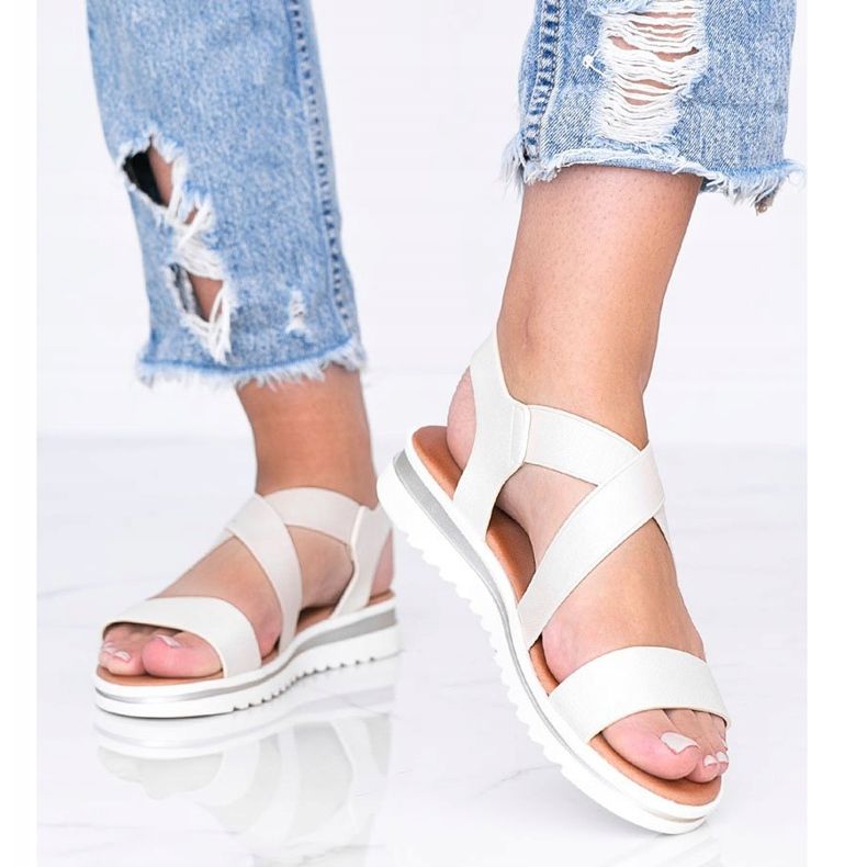 Sandalias beige con suela Irony gruesa 1