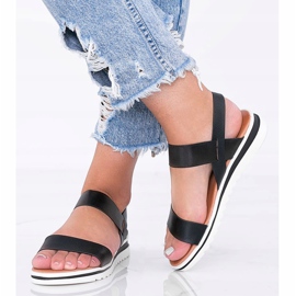 Sandalias negras con suela cro gruesa negro 2