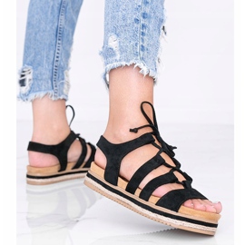 Sandalias con cordones Layla negras negro 2