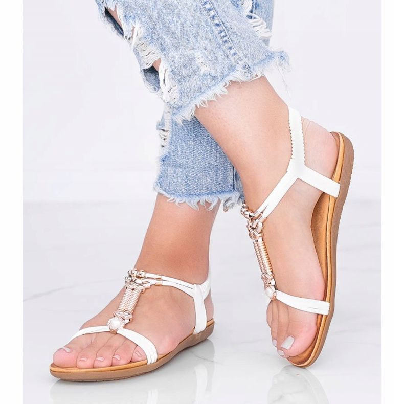 Sandalias mujer Liva blancas blanco 1