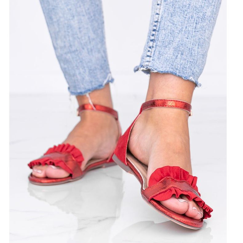 Sandalias rojas con volante Bora rojo 1 Sandalias rojas con volante Bora rojo 1