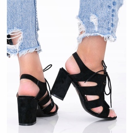 Sandalias negras con cordones en el poste Isabella negro 2