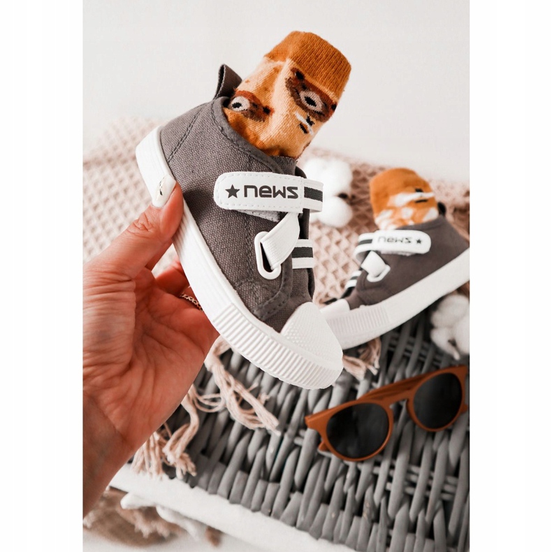 EVE Zapatillas Infantiles Con Velcro Gris Novedades 1